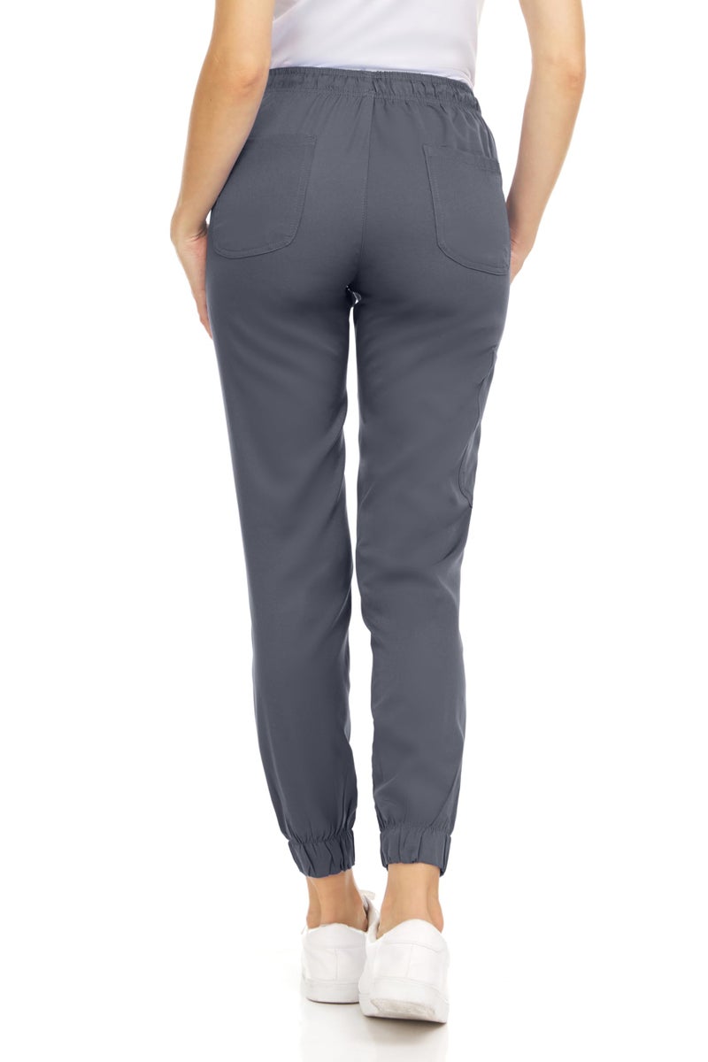MediChic Womenâ€™s Medical Scrub Jogger Pants â€“ 4 Pockets, 4-Way Stretch, Moisture-Wicking, Anti-Wrinkle, Soft Flex Fabric Pewter - Image 3